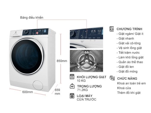 Máy giặt Electrolux Inverter 10 kg EWF1042Q7WB - 3