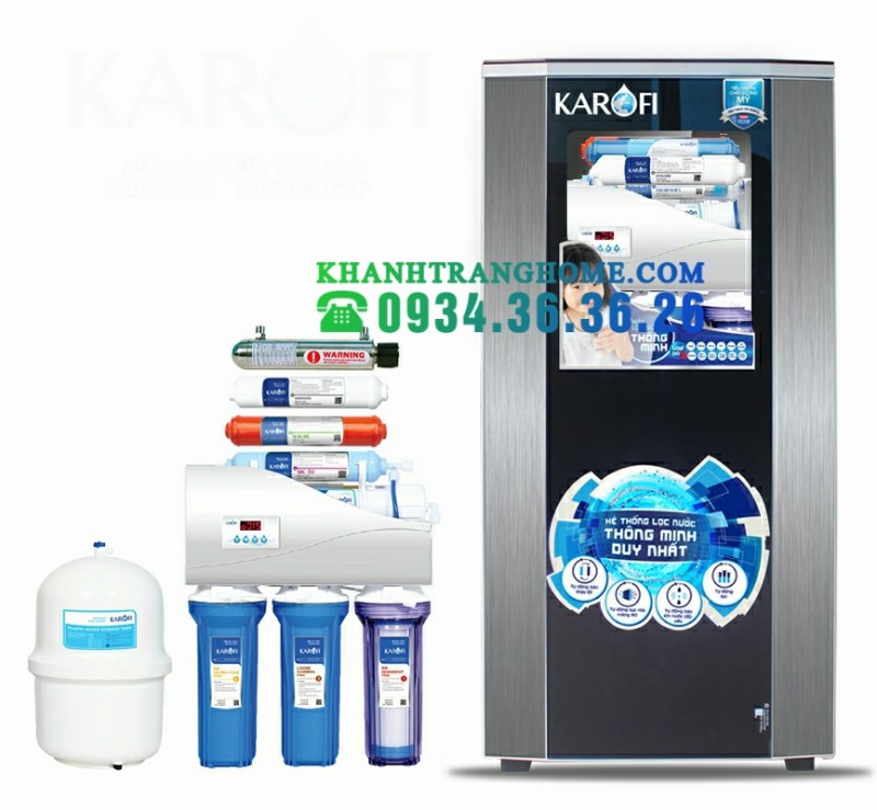 MÁY LỌC NƯỚC KAROFI IRO 1.1 CẤP K8I-1U CÓ TỦ IQ + ĐÈN UV (9 CẤP)