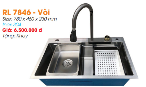 Chậu Rửa Chén ROLAND RL 7846 - Vòi - 3
