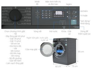 Máy giặt Electrolux Inverter 10 Kg EWF1024M3SB - 23
