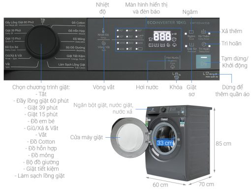 Máy giặt Electrolux Inverter 10 Kg EWF1024M3SB - 3