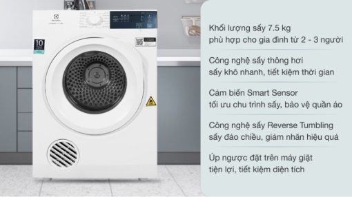 Máy Sấy Thông Hơi Electrolux 7.5 Kg EDV754H3WB - 5