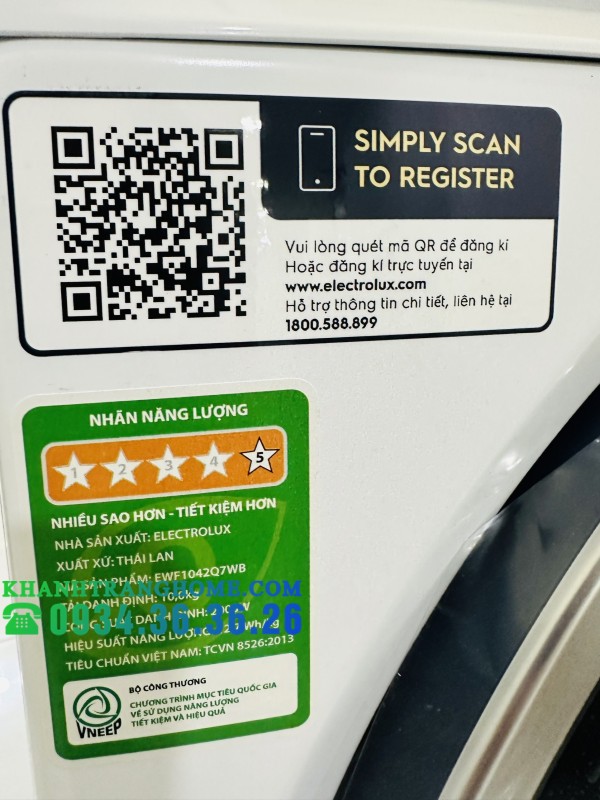 Máy giặt Electrolux Inverter 10 kg EWF1042Q7WB - 146