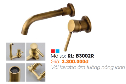 Vòi Lavabo Âm Tường Roland RL-B3002R - 3