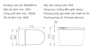 Bồn Cầu Điện Tử Roland DT1101GE-P - 7