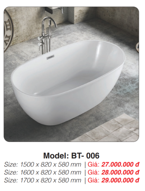 Bồn Tắm Ngâm Đặt Sàn Roland BT-006 - 3