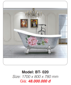 Bồn Tắm Chân Rồng Nghệ Thuật Roland BT-020 - 8 Bồn Tắm Chân Rồng Nghệ Thuật Roland BT-020 - 7