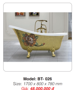 Bồn Tắm Chân Rồng Nghệ Thuật Roland BT-026 - 7