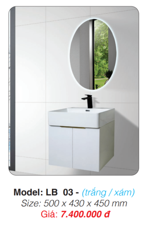 Tủ Lavabo Roland LB 03 ( Trắng / Xám ) - 3