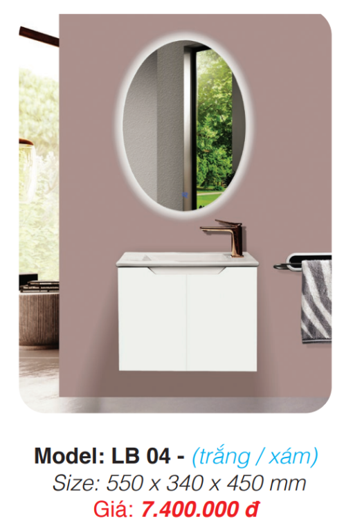 Tủ Lavabo Roland LB 04 (trắng / xám) - 3