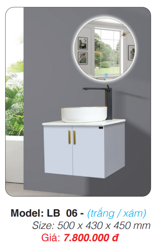 Tủ Lavabo Roland LB 06 (trắng / xám)