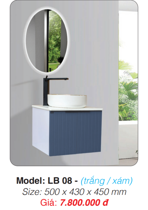 Tủ Lavabo Roland LB 08 (trắng / xám) - 3