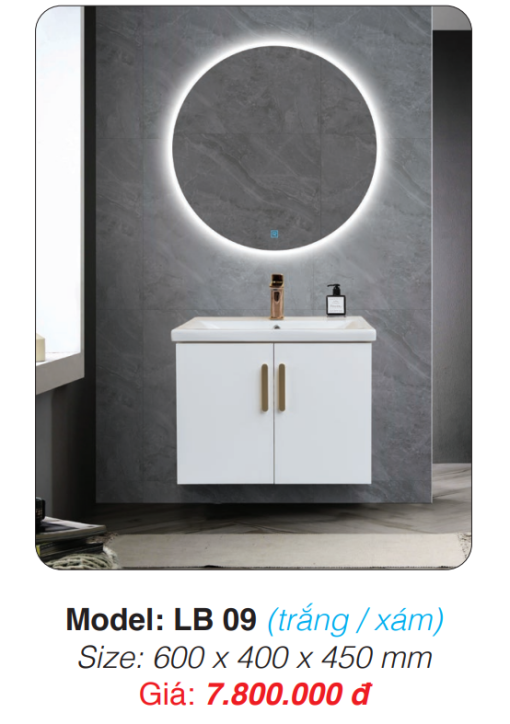 Tủ Lavabo Roland LB 09 (trắng / xám) - 3