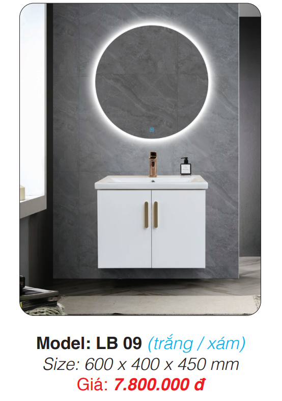 Tủ Lavabo Roland LB 09 (trắng / xám)