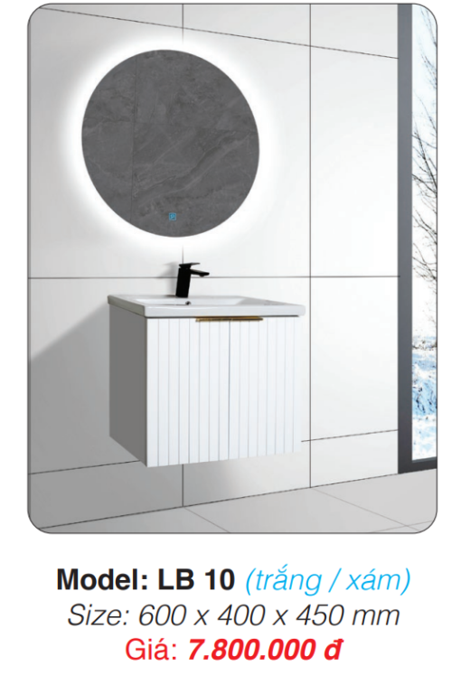 Tủ Lavabo Roland LB 10 (trắng / xám) - 3