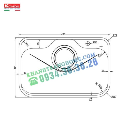 Chậu rửa bát KONOX TARI 7851SR - 3