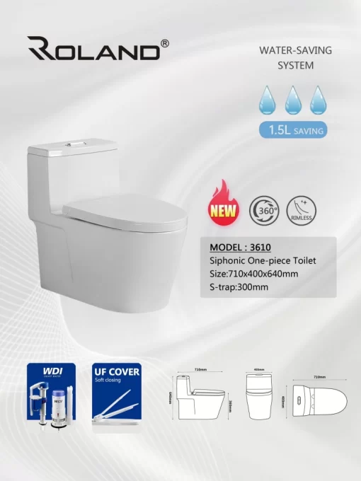 Bồn Cầu Một Khối Roland 3610 - 3