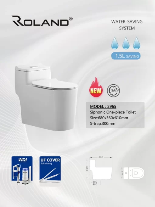 Bồn Cầu Một Khối Roland 2965 - 3