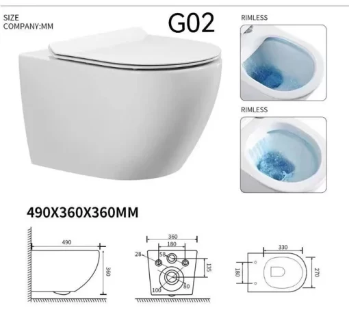 Bồn Cầu Treo Tường Roland CT-G02 - 3