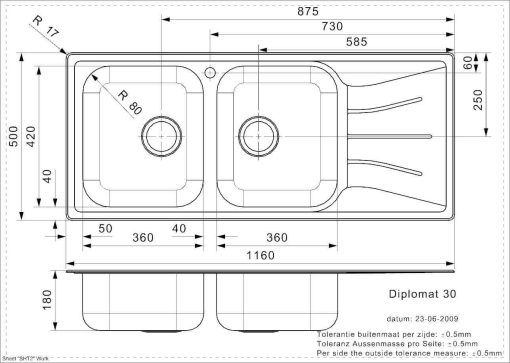 Chậu rửa chén Reginox Diplomat 30 Lux HMH.R02254 - 3