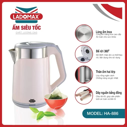 Ấm đun siêu tốc Ladomax HA-886 - 5