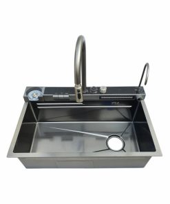 Chậu Inox liền vòi xả thác thông minh 1 hộc GOLICAA GA-7546SV