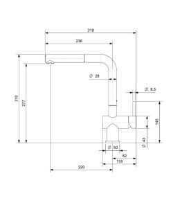 Vòi rửa bát nóng lạnh Reginox CEDAR HMH.R31643 - 11