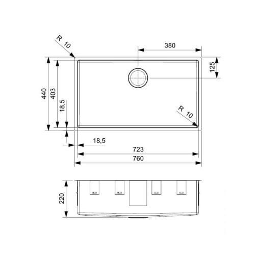 Chậu Rửa Bát Reginox New York 72 Mạ Đen HMH.R34996 - 3