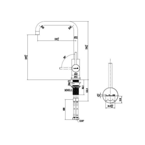 Vòi rửa bát nóng lạnh Reginox Crystal HMH.R30516 - 3