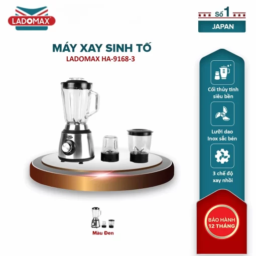 Máy xay sinh tố 3 cối Ladomax HA-9168-3 - 15