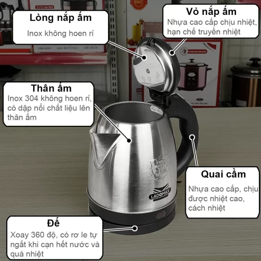 ẤM ĐUN SIÊU TỐC LADOMAX HA-812 1.2 LÍT - 3