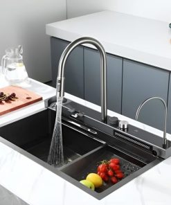 Chậu Inox liền vòi xả thác thông minh 1 hộc GOLICAA GA-7546SV - 14 Chậu Inox liền vòi xả thác thông minh 1 hộc GOLICAA GA-7546SV - 13