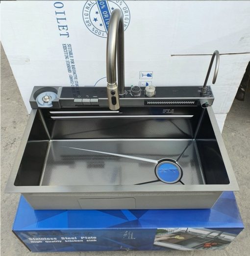 Chậu Inox liền vòi xả thác thông minh 1 hộc GOLICAA GA-7546SV - 9