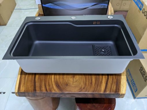 CHẬU RỬA CHÉN BÁT PHỦ NANO ĐEN GOLICAA GA-7545ND - 5