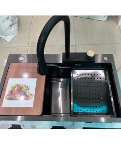 Chậu rửa chén Inox liền vòi xả thác 1 hộc GOLICAA GA-7545DV - 11