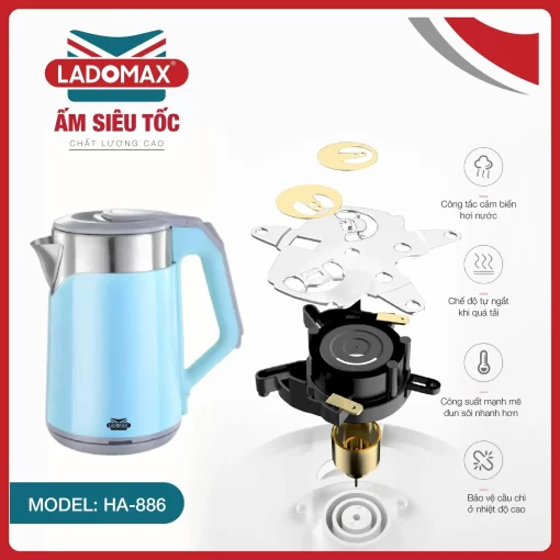 Ấm đun siêu tốc Ladomax HA-886 - 9