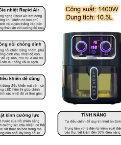 NỒI CHIÊN KHÔNG DẦU LADOMAX HA-5610-LED - 12 NỒI CHIÊN KHÔNG DẦU LADOMAX HA-5610-LED - 11