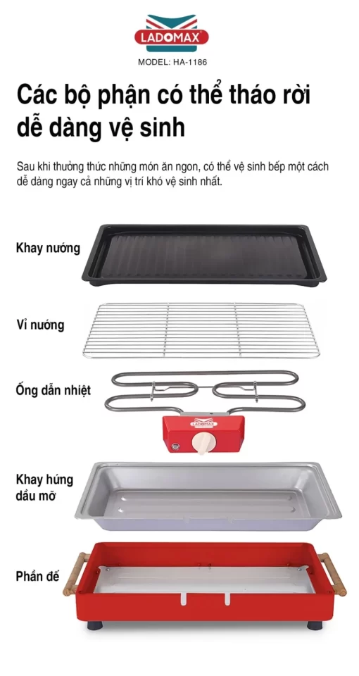 Bếp nướng điện Ladomax HA-1186 - 7