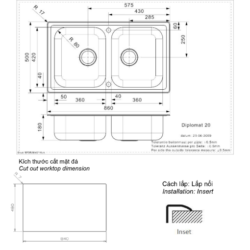 Chậu rửa chén Reginox Diplomat 20 Lux HMH.R02230 - 3