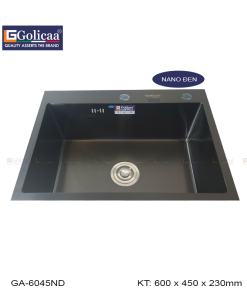 CHẬU RỬA CHÉN BÁT 1 HỘC INOX PHỦ NANO ĐEN GOLICAA GA-6045ND - 13