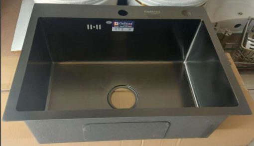 CHẬU RỬA CHÉN BÁT 1 HỘC INOX PHỦ NANO ĐEN GOLICAA GA-6045ND - 5