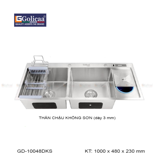 CHẬU RỬA CHÉN BÁT GOLICAA GD-10048DKS - 5