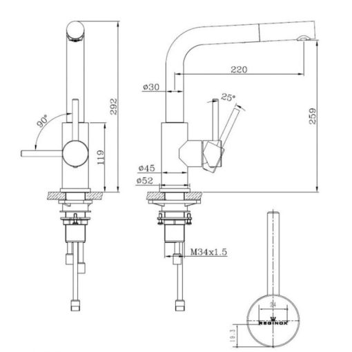 Vòi rửa bát Reginox PALM HMH.R34583 - 3