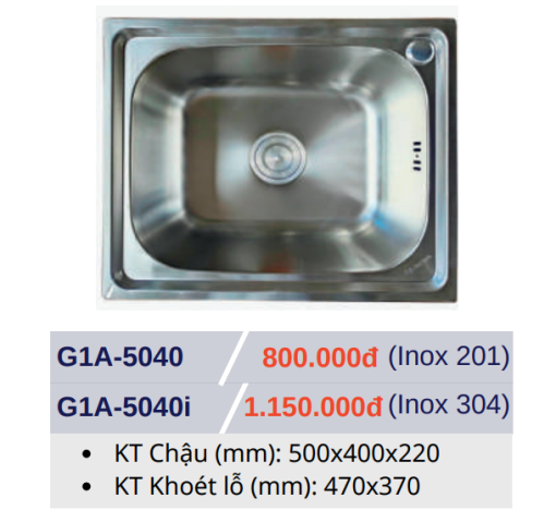 Chậu Rửa Chén Inox GOLICAA G1A-5040 - 3