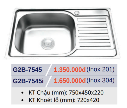 CHẬU RỬA CHÉN GOLICAA G2B-7545 - 3
