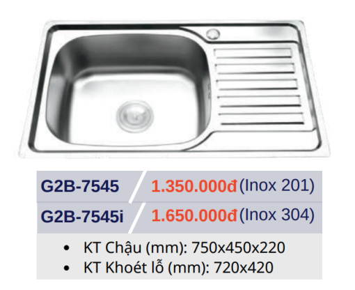 CHẬU RỬA CHÉN BÁT GOLICAA G2B-7545I - 3