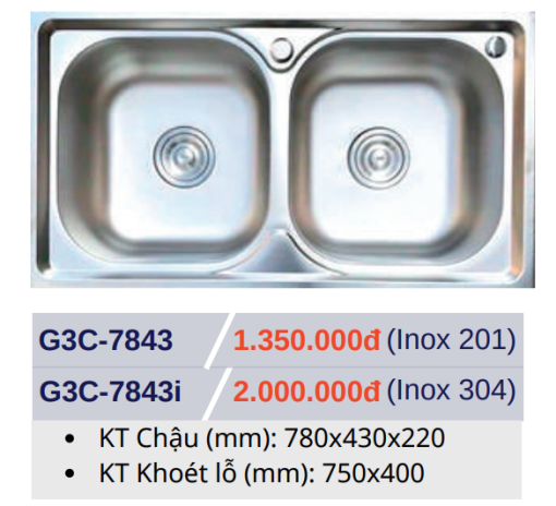 CHẬU RỬA CHÉN BÁT GOLICAA G3C-7843 - 3
