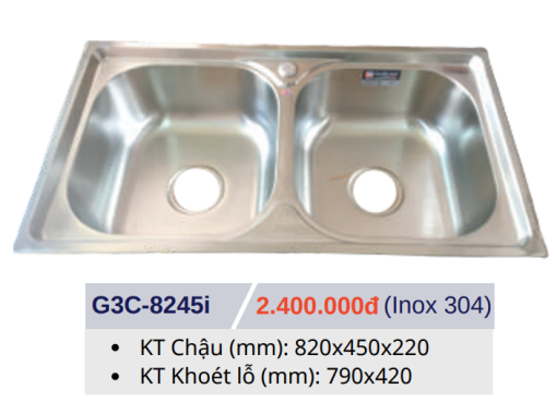Chậu rửa bát Inox Golicaa G3C-8245I - 3