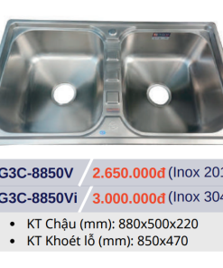 CHẬU RỬA CHÉN INOX GOLICAA G3C-8850V - 9