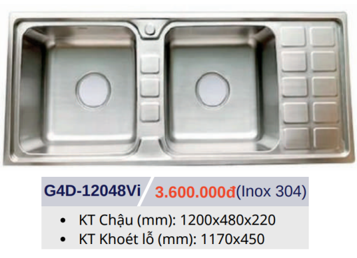 CHẬU RỬA CHÉN BÁT GOLICAA G4D-12048VI - 3